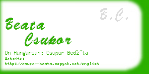 beata csupor business card